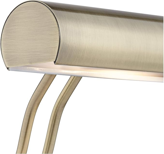 Regency Hill Traditional Piano Banker Desk Lamp 12" High Antique Brass Gold Metal Shade Adjustable Arm Decor for Living Room Bedroom House Bedside Nightstand Home Office Reading Family