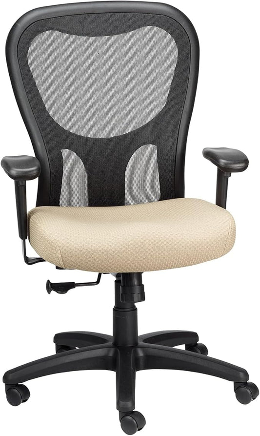 Tempur-Pedic TP9000C Mesh Swivel Task Chair with Tempur Material, Cooling Gel Layer, Adjustable Armrests, and Lumbar Support, Beige