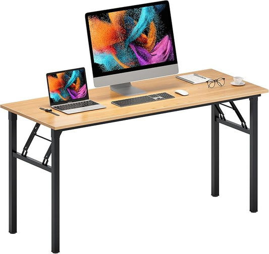 sogesfurniture Computer Desk Office Desk 59.8Inch Folding Table Laptop Desk Computer Table Workstation with BIFMA Certification No Assembly Required,Black BHUS-AC5-15260BB