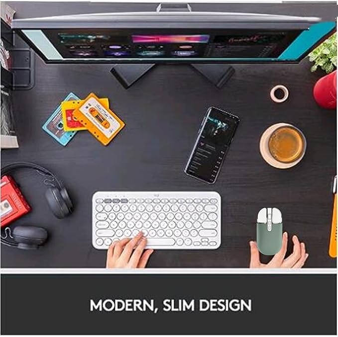 YOCUNKER Wireless Mouse, 2.4G Rechargeable Silent Slim Computer Mouse with USB Receiver 3 DPI, Back to Desktop Button Cordless Mice for PC Laptop Computer Desktop Windows Mac OS Office (Green)