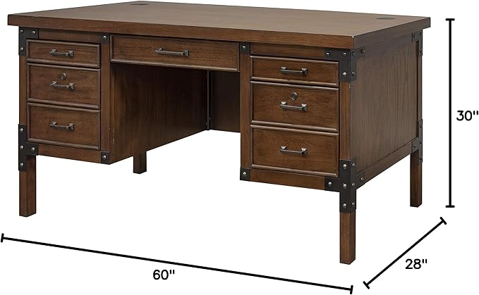 Martin Furniture HALF PEDESTAL DESK, Brown