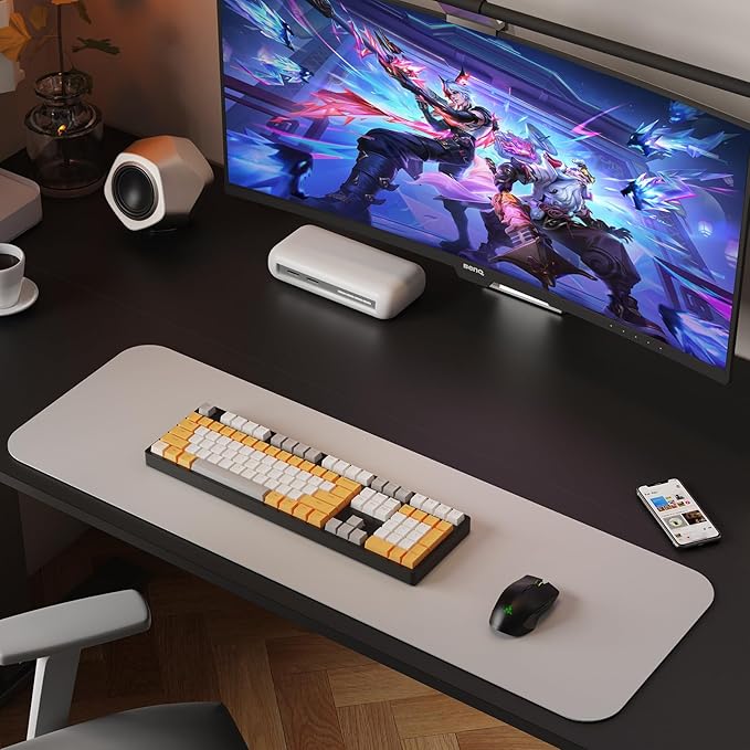 40x24 Inches Height Adjustable Electric Standing Desk with 2 Hooks for Home Office, Ergonomic Sit Stand up Desk with Splice Board, Black