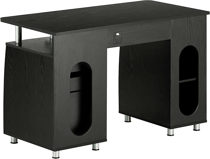 Techni Mobili 47.25" Ergonomic Computer Drawers & File Cabinet for Home Office Storage, Espresso Writing Desk