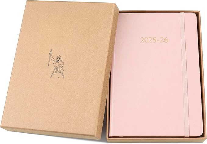 Wykeham's Executive 2025-26 Daily Journal Planner – Customization Available – Mid-Year Academic Diary (Rose, 8.5"×5.5")