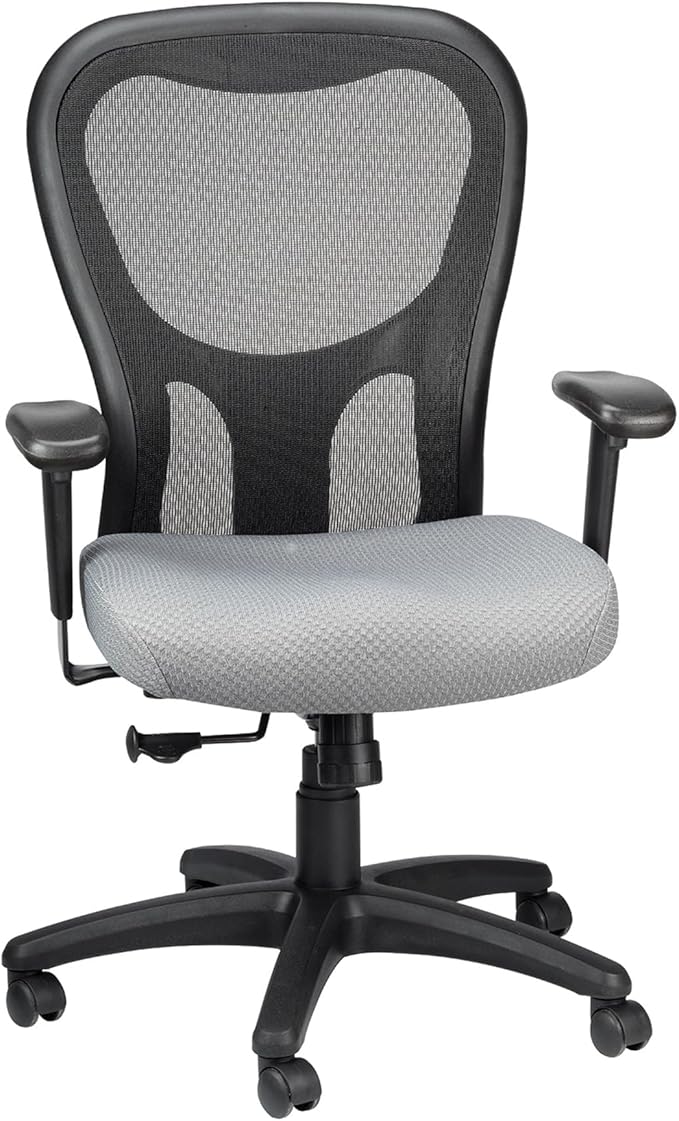 Tempur-Pedic TP9000C Mesh Swivel Task Chair with Tempur Material, Cooling Gel Layer, Adjustable Armrests, and Lumbar Support, Grey