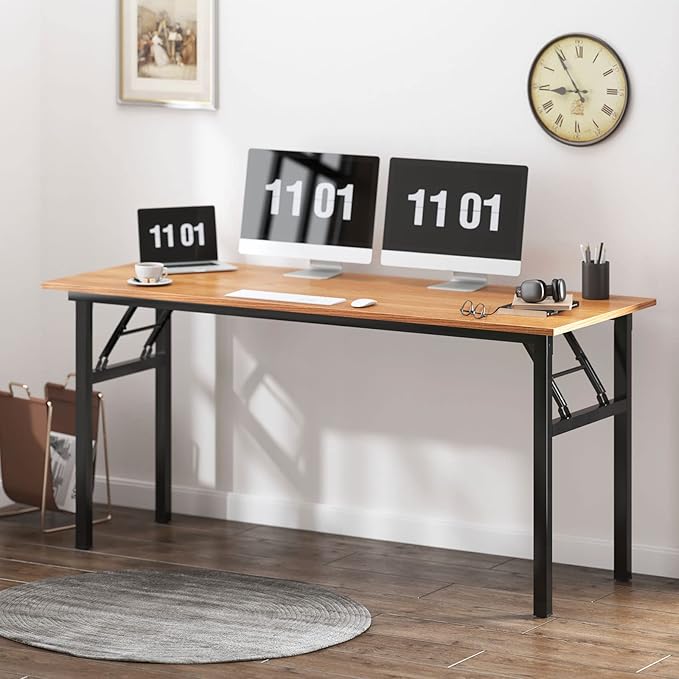 sogesfurniture Computer Desk Office Desk 59.8Inch Folding Table Laptop Desk Computer Table Workstation with BIFMA Certification No Assembly Required,Black BHUS-AC5-15260BB