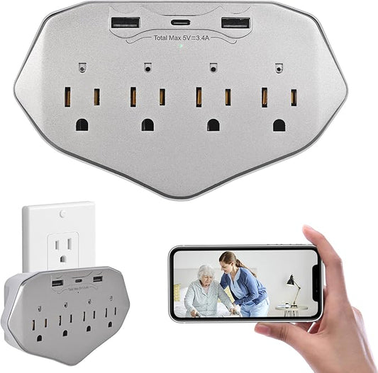 Wall Outlet Hidden Camera 45W Faster Charger Spy Camera Nanny Cam for Home, Office and Business Security with Wi-Fi HD 1080P Connectivity
