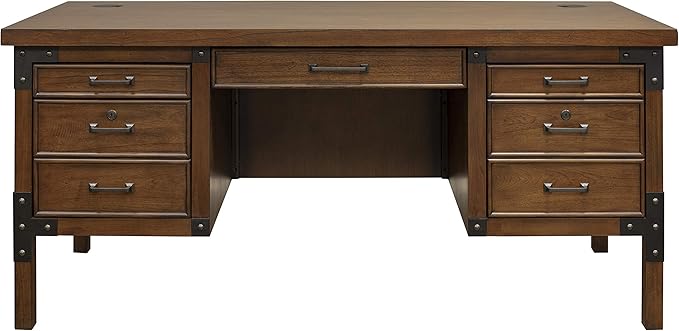 Martin Furniture HALF PEDESTAL DESK, Brown