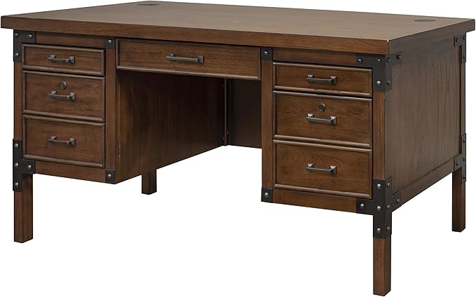 Martin Furniture HALF PEDESTAL DESK, Brown
