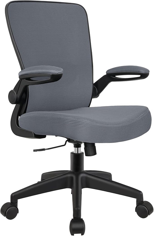 FelixKing Office Chair, Ergonomic Desk Chair Breathable Mesh Chairs Adjustable High Back Lumbar Support Flip-up Armrests, Executive Rolling Swivel Comfy Computer Chairs Home Office Slate Gray
