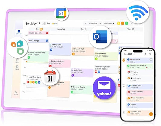 15.6" Digital Wall Calendar–2026 Smart Digital Calendar Planner w/Touchscreen Chore Chart, Meal Planner & Calendar Sync – Ideal Thanksgiving, Christmas & New Year Gifts for Moms, Parents & Families