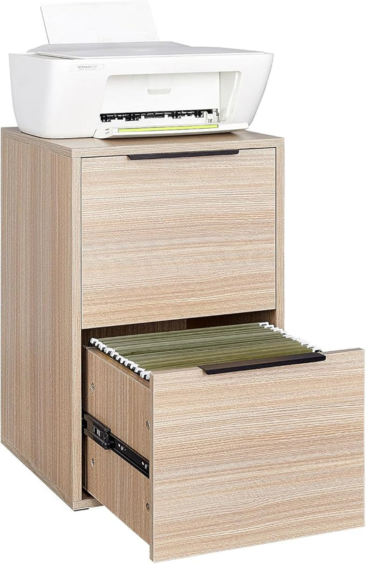 LUCYPAL 2 Drawer File Cabinet,Wood Filing Cabinet for Letter Size File Folders,Vertical Filing Cabinet with Hanging Bars for Home Office,Beige,15.75" D x 15.17" W x 24.01" H
