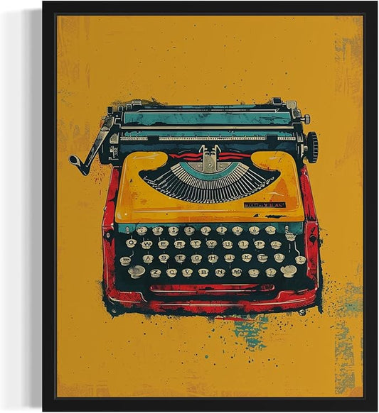 Typewriter Pop Art Poster Print, Vintage Retro Wall Art Decor Paintings Classic Artwork for Bedroom Living Room Decorations. 43 (Typewriter, 24 x 36 inches, Unframed)