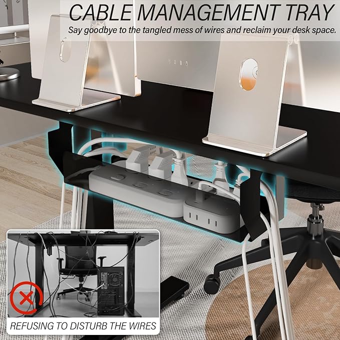 Kingant Standing Desk Height Adjustable Small Electric Stand Up Desks [35 x 20 Inch] - Ergonomic Sit Stand Desk Rising Desks for Home Office Computer Desk Stand Desk Workstation