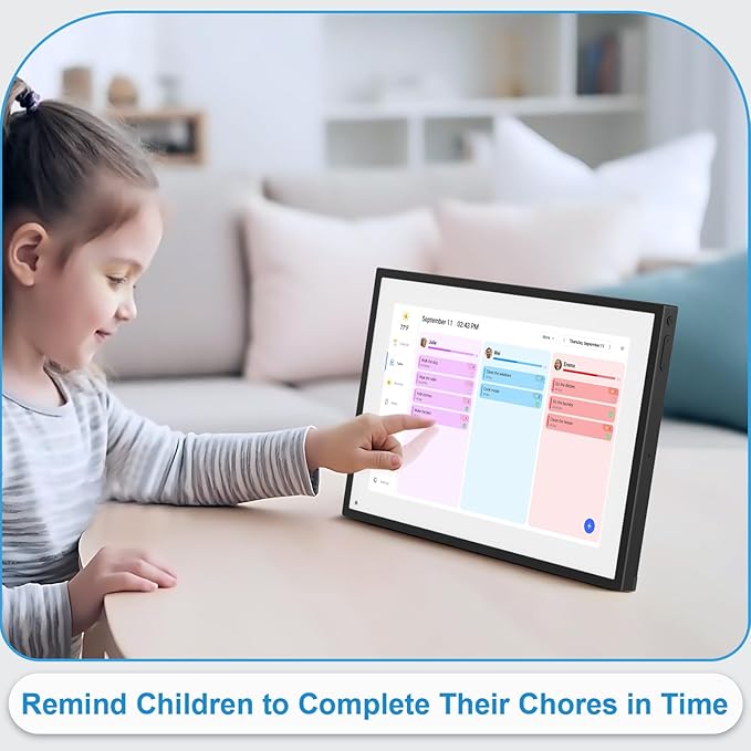 10.1 Inch Digital Calendar+Digital Picture Frame, 2025-2026 Desk Calendar Smart WiFi Planner&Chore Chart, IPS HD Interactive Touchscreen Display Gifts for Women Men, Christmas Gifts for Mom Dad
