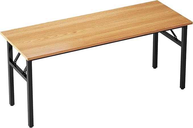 sogesfurniture 62 Inches Large Home Office Computer Desk, Folding Dining Table/Workstation, Computer Desk Office Desk Folding Table,BHUS-AC5-NEW (62 inches, Teak Black)
