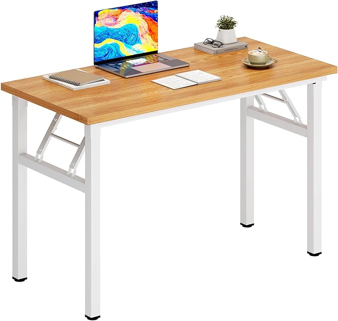 Folding Desk, 31.5 inch No Assembly Folding Desks for Small Spaces, Sturdy Foldable Computer Desk, Multi-Purpose Home Office Desks, Study Writing Desk Office Table Workstation for Home Office Outdoor
