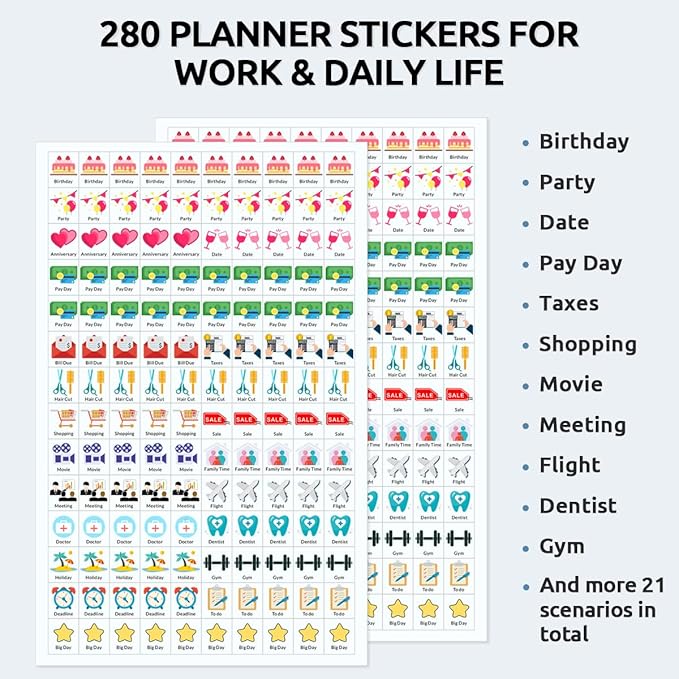 SKYDUE Desk Calendar 2025-2026, Jul 2025 to Dec 2026, 18 Months Small Desk Calendar with Planner Stickers, 10" x 8" Desktop Calendar Planner Standing Flip, Blue