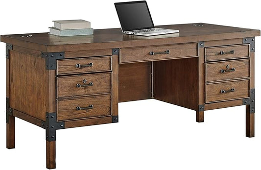 Martin Furniture HALF PEDESTAL DESK, Brown