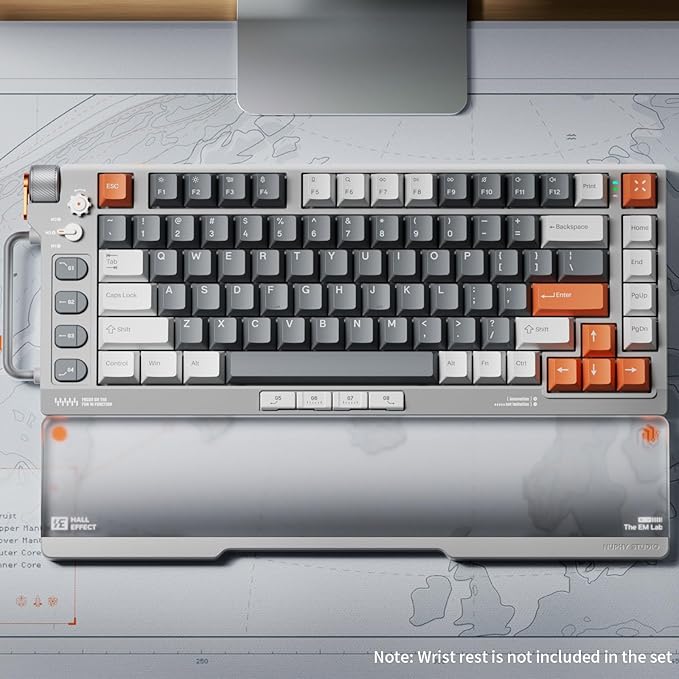 nuphy Field75 HE Magnetic Switch Gaming Keyboard,83 Keys Wired Keyboard,One Knob Volume Control, Hall Effect Sensors,Adjustable Actuation,8000 Hz Polling Rate,Rapid Trigger-Magnetic Jade Switch
