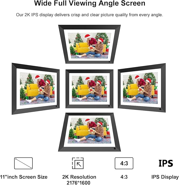 11-inch Dual-WiFi Digital Photo Frame - 32GB FULLJA 2K Smart Digital Picture Frame, Digital Calendar, Motion Sensor, Full Functions, Sharing Photos and Videos via App/Email Instantly