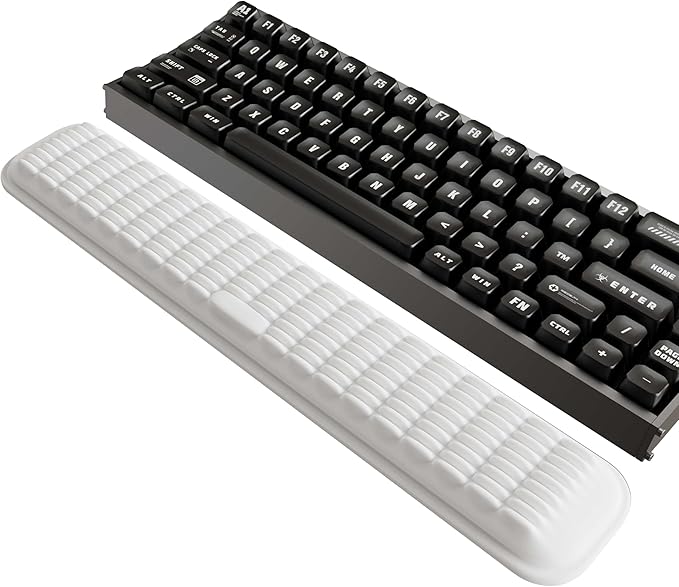Mekass TKL Keyboard Wrist Rest, Super Soft Memory Foam Ergonomic Computer Wrist Support Pad, Comfortable Desk Wrist Cushion, Laptop Keyboard Arm Hand Rest for Wrists Pain Office Gaming Typing (White)