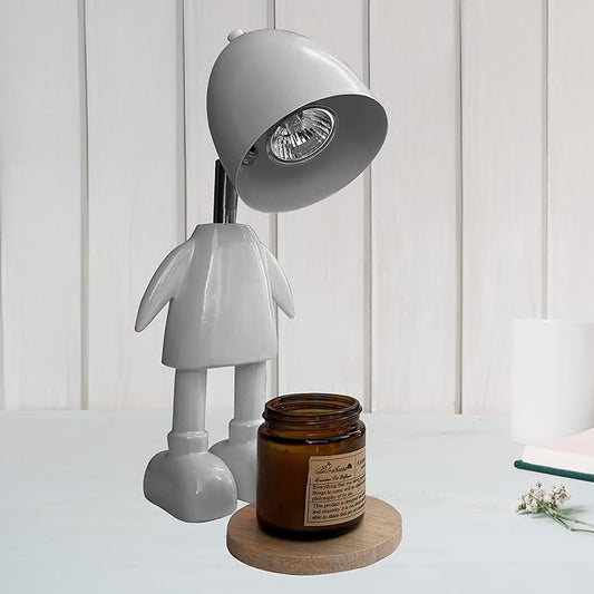 XoooX Gray Robot Candle Warmer Lamp with Timer - Adult, Kids and Boys Office Desk and Bedroom Decor Lamp; Gaming Room Decor Aesthetic; Fun Man Cave Cool Stuff; Robot Scented Candle Melter Diffuser