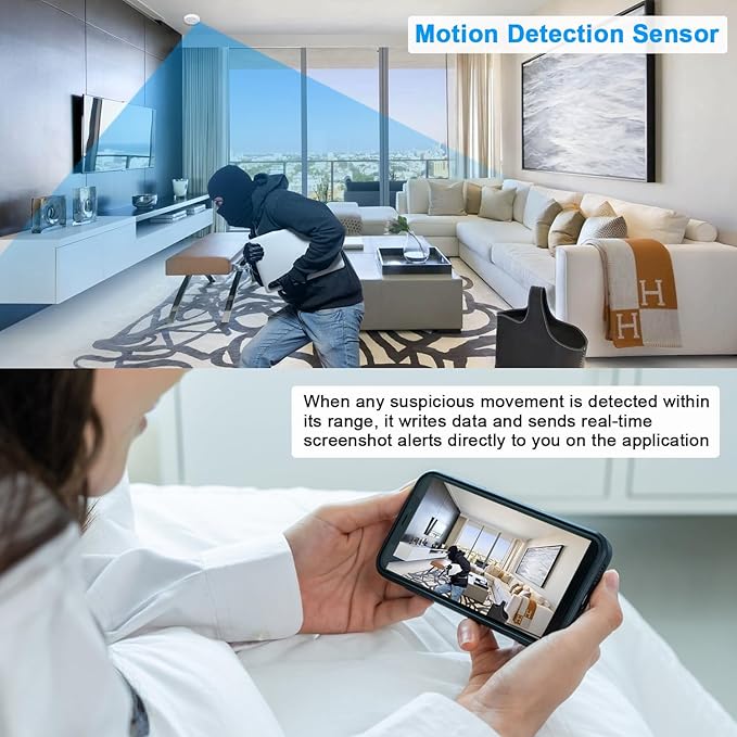 TANGMI Security Cameras WiFi Camera Smoke Detector Hidden Camera Video HD 1080P Wireless Small Nanny Cam Real-Time Spy Camera for Home with Night Vision and Motion Detection