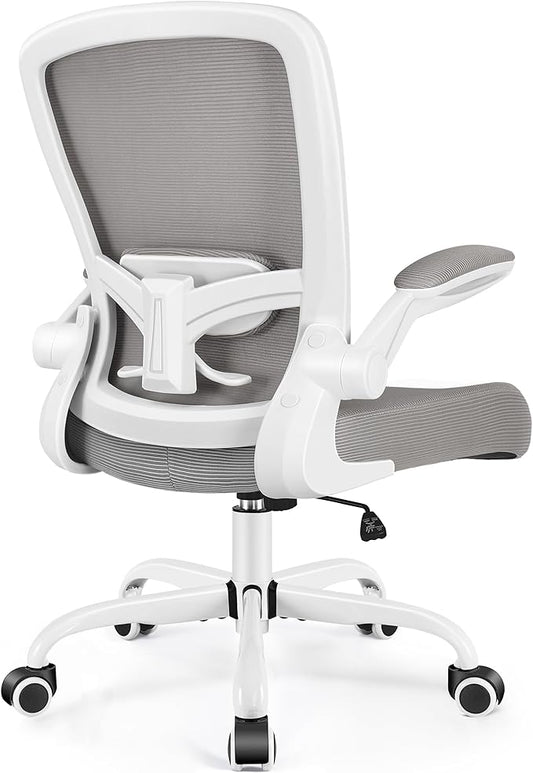 FelixKing Office Chair, Ergonomic Desk Chair Breathable Mesh Chairs Adjustable High Back Lumbar Support Flip-up Armrests, Executive Rolling Swivel Comfy Computer Chairs Home Office Gray