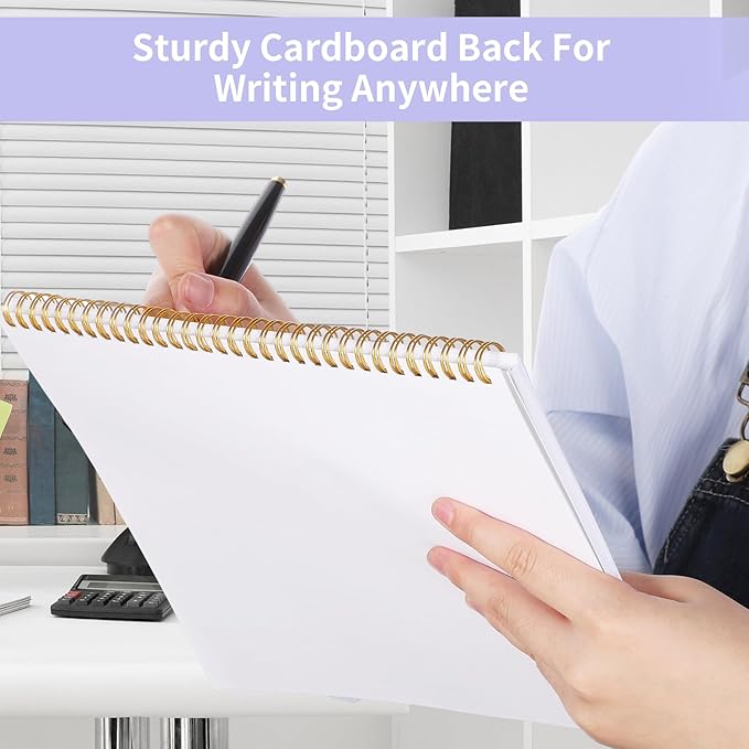 Weekly To Do List Notepad with 52 Undated Sheets, 8.5"×11" Week Desk Planner Undated Weekly Planner with Spiral Bound for Women & Man Home School and Work, Purple