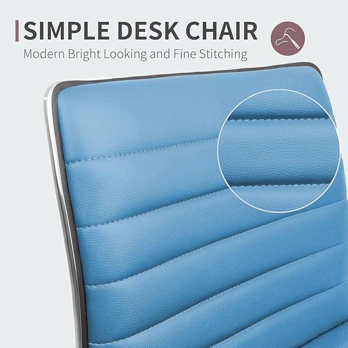 JUMMICO Office Chair Mid Back Task Chair Adjustable Home Computer Executive Desk Chair with 360° Swivel (Light Blue)