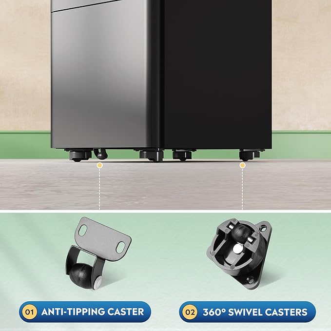 DEVAISE 3-Drawer Slim File Cabinet, Vertical Filing Cabinet, Fully Assembled Except Casters, Black