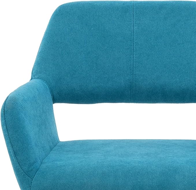 Desk Chair No Wheels Vanity Chair Comfy Accent Chair for Living Dining Room Bedroom Home Office Mid Century Modern Upholstered Armchair Sofa Chair (Teal, 1)