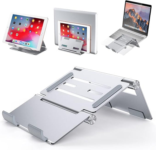WixGear 3-in-1 Laptop Stand – Adjustable Portable Laptop Riser and Holder for Desk, Travel and Storage, Compatible with MacBook and All Laptops
