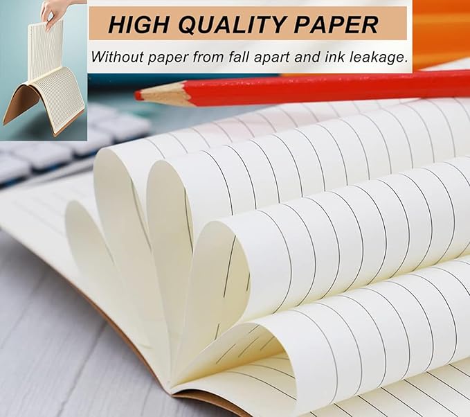 12 Pack A5 Lines Notebook Bulk Kraft Cover College Ruled, Lined Paper Travel Journals Composition Diary Subject Notebooks Planner, 60 Pages, 8.3”x 5.5”