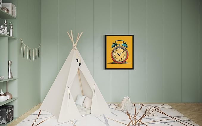 Pop Art Poster Print, Vintage Retro Wall Art Decor Paintings Classic Artwork for Bedroom Living Room Decorations. 43 (Alarm Clock, 11 x 14 inches, Unframed)