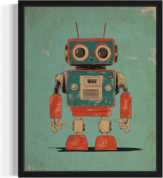 Robot Pop Art Poster Print, Vintage Retro Wall Art Decor Paintings Classic Artwork for Bedroom Living Room Decorations. 43 (Robot, 8 x 10 inches, Unframed)