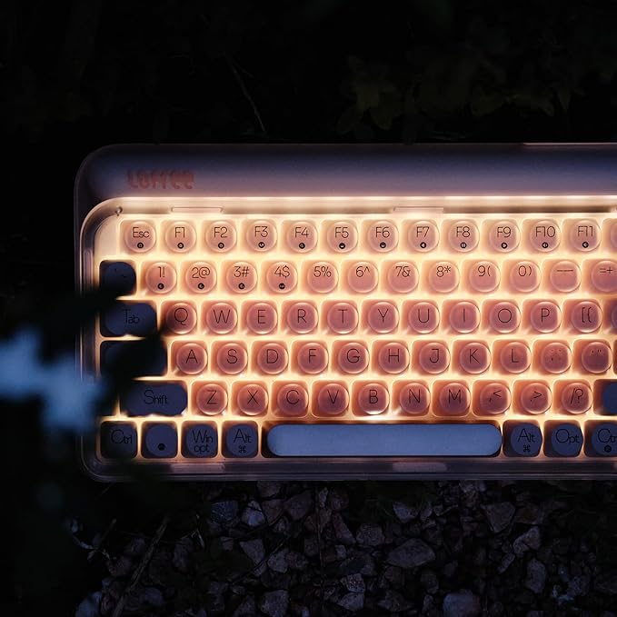 LOFREE DOT Foundation Mechanical Keyboard, 75% Rechargeable Hot-swappable Keyboards with 3 Types Connection for Windows, Mac OS/Pink GATERON Baby Racoon Switches