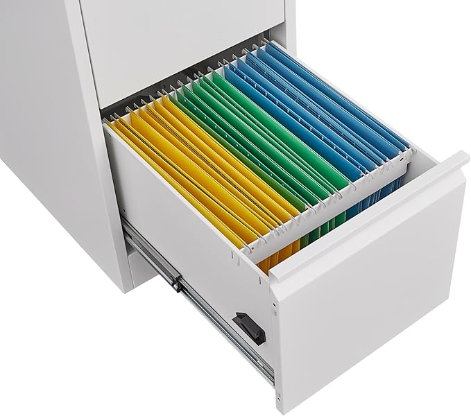 GarveeLife 3 Drawer File Cabinet with Lock, Vertical Metal File Cabinet Organizer for Home Office, Heavy Duty Filing Cabinets Lockable Storage Drawer for Letter/Legal/a4/f4 Size Files White