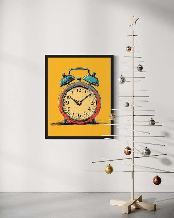 Pop Art Poster Print, Vintage Retro Wall Art Decor Paintings Classic Artwork for Bedroom Living Room Decorations. 43 (Alarm Clock, 11 x 14 inches, Unframed)