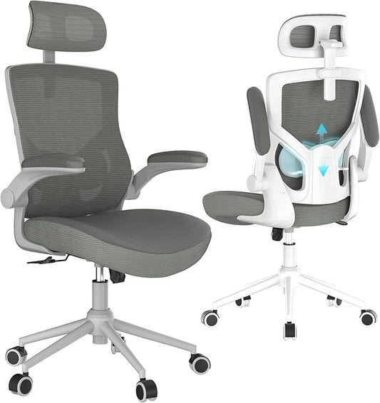Home Office Chair, Ergonomic Comfy Desk Chair, High Back Computer Chair- Adjustable Headrest with Flip-Up Arms, Lumbar Support, Swivel Executive Task Chair (Modern, Star Dust)