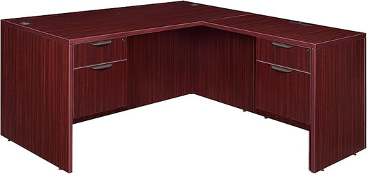 Regency L-Desk With Return, 71", Mahogany