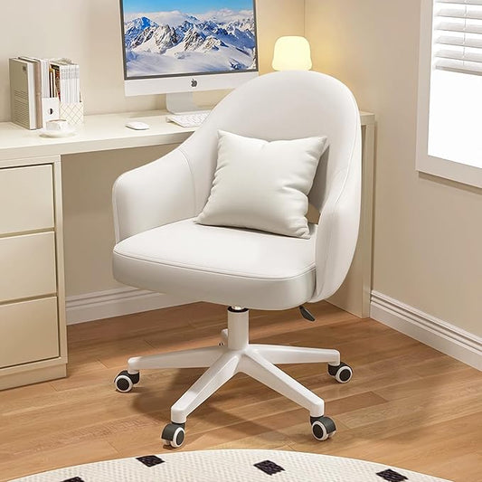 Home Office Chair Velvet Vanity Chairs Cute Makeup Desk Chair with Wheels Mid Back Computer Chairs Height Adjustable Small Swivel Rolling Task Chair