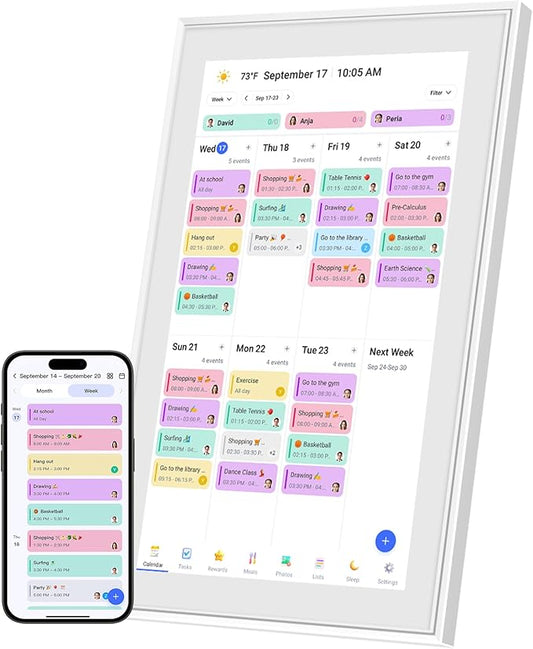 15.6-inch Wall Planner Digital Calendar,Smart Calendar & Chore Chart,Full HD Touchscreen Interactive Display for Family Schedules-Wall/Desk Mountable Planner,Great for Organizing Your 2026 Calendar