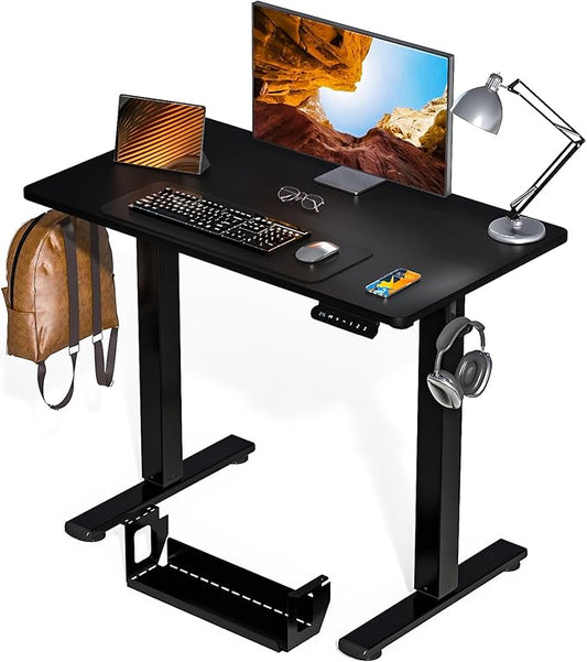 Kingant Standing Desk Height Adjustable Small Electric Stand Up Desks [35 x 20 Inch] - Ergonomic Sit Stand Desk Rising Desks for Home Office Computer Desk Stand Desk Workstation