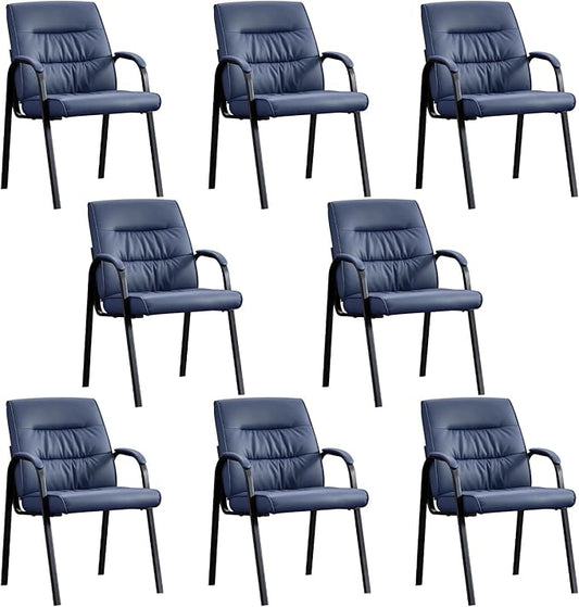 Office Guest Reception Chair Set of 8, Conference Room Chairs Waiting Room Chairs 8 Pack, Modern Leather Office Desk Chair No Wheels.