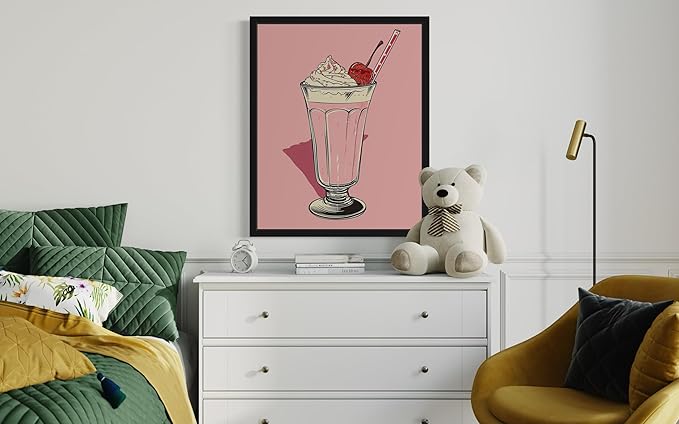 Milkshake Pop Art Poster Print, Vintage Retro Wall Art Decor Paintings Classic Artwork for Bedroom Living Room Decorations. 43 (Milkshake, 8 x 10 inches, Unframed)