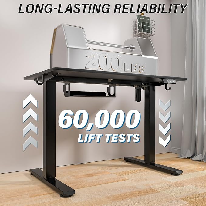 Kingant Standing Desk Height Adjustable Small Electric Stand Up Desks [35 x 20 Inch] - Ergonomic Sit Stand Desk Rising Desks for Home Office Computer Desk Stand Desk Workstation