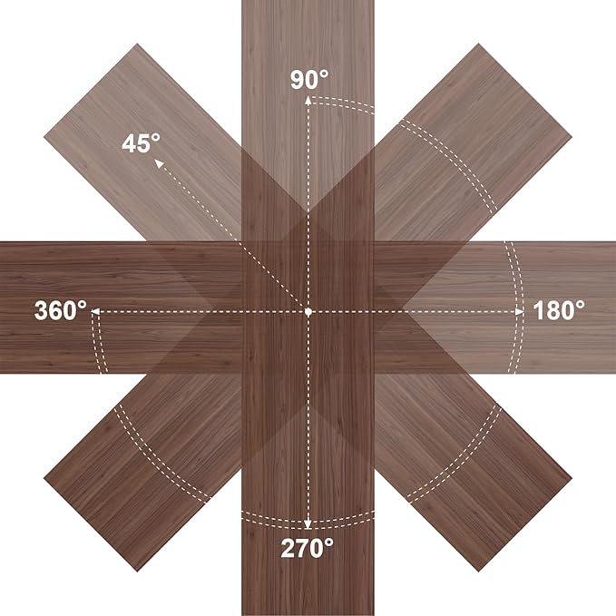 HSH 360 Rotating L Shaped Desk with Drawers, Walnut L Shape Computer Desk with Storage Cabinet Shelves, Rustic Home Office Desk for Executive Writing Study Work, Swivel Desk Wood Table, 55 Inch