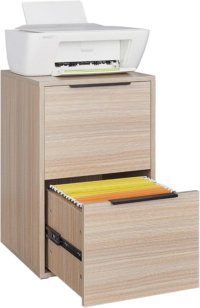 LUCYPAL 2 Drawer File Cabinet,Wood Filing Cabinet for Letter Size File Folders,Vertical Filing Cabinet with Hanging Bars for Home Office,Beige,15.75" D x 15.17" W x 24.01" H